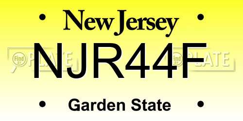 NJR44F New Jersey License Plate