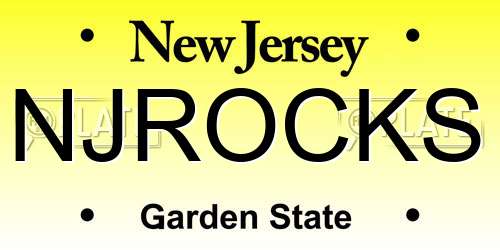 NJROCKS New Jersey License Plate