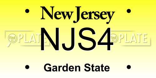 NJS4 New Jersey License Plate