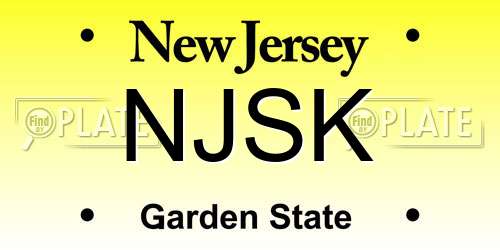 NJSK New Jersey License Plate