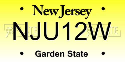 NJU12W New Jersey License Plate