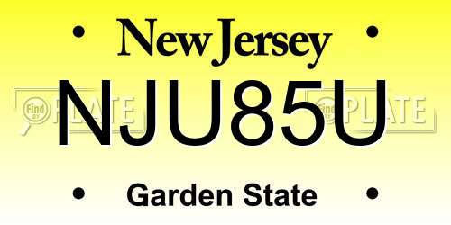 NJU85U New Jersey License Plate