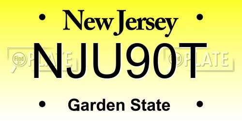 NJU90T New Jersey License Plate