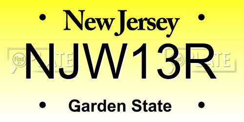 NJW13R New Jersey License Plate