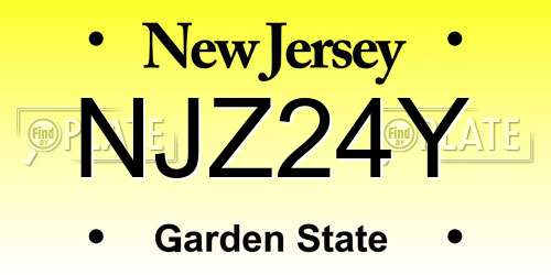 NJZ24Y New Jersey License Plate