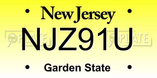 NJZ91U New Jersey License Plate