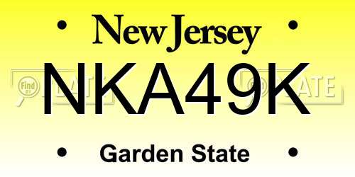 NKA49K New Jersey License Plate