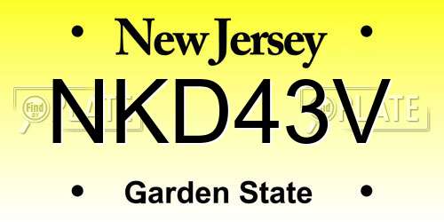 NKD43V New Jersey License Plate