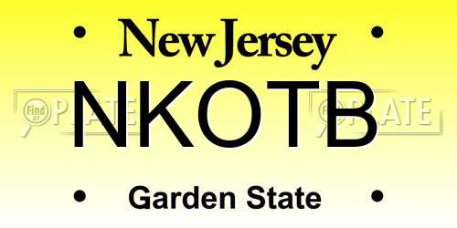 NKOTB New Jersey License Plate