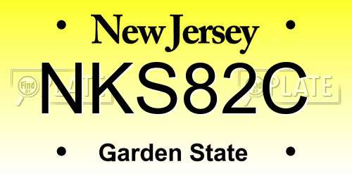 NKS82C New Jersey License Plate
