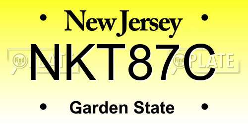 NKT87C New Jersey License Plate