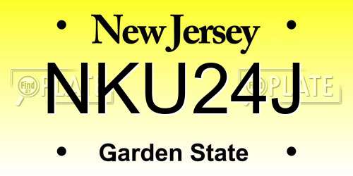 NKU24J New Jersey License Plate