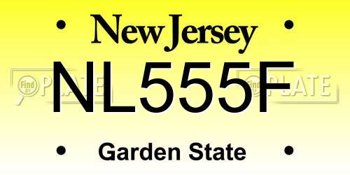 NL555F New Jersey License Plate