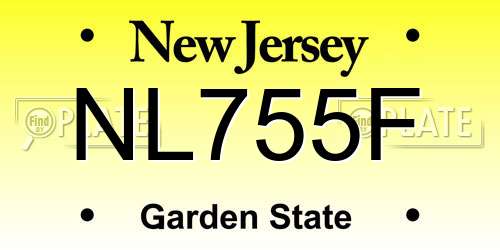 NL755F New Jersey License Plate