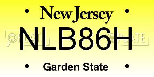 NLB86H New Jersey License Plate