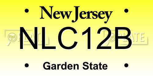 NLC12B New Jersey License Plate