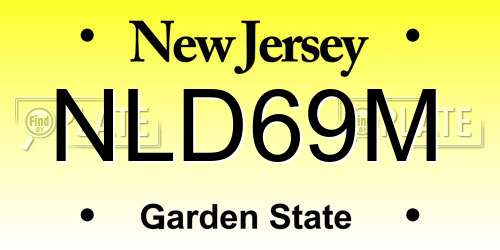 NLD69M New Jersey License Plate