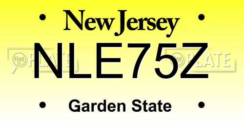 NLE75Z New Jersey License Plate