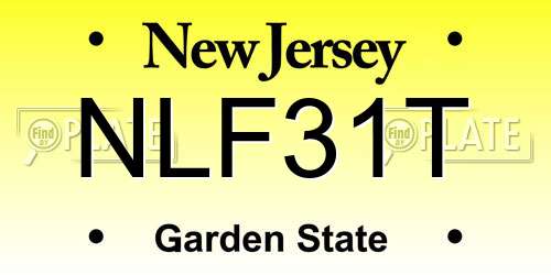 NLF31T New Jersey License Plate