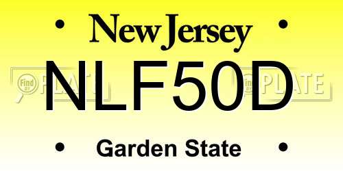 NLF50D New Jersey License Plate