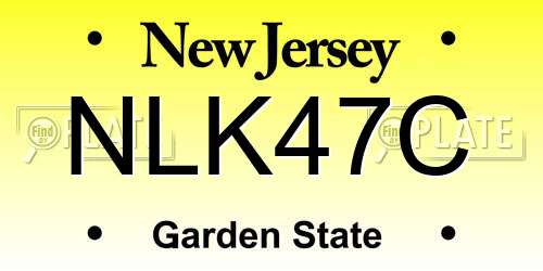 NLK47C New Jersey License Plate