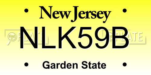 NLK59B New Jersey License Plate