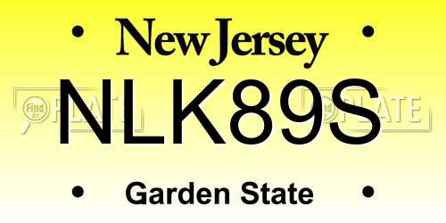 NLK89S New Jersey License Plate