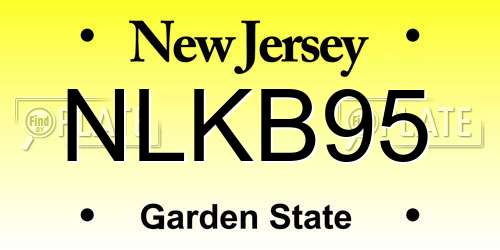 NLKB95 New Jersey License Plate