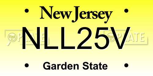 NLL25V New Jersey License Plate