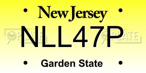 NLL47P New Jersey License Plate