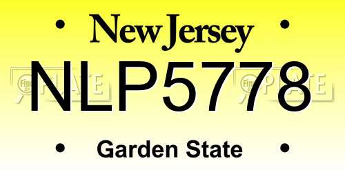 NLP5778 New Jersey License Plate