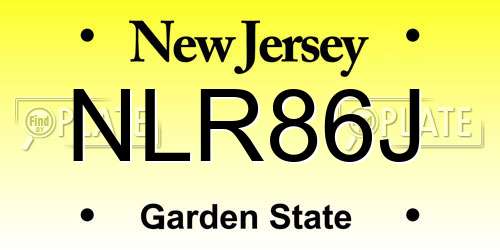NLR86J New Jersey License Plate