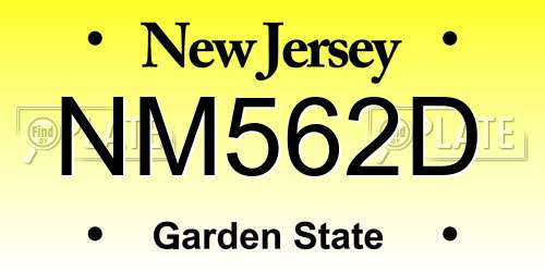 NM562D New Jersey License Plate