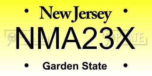 NMA23X New Jersey License Plate