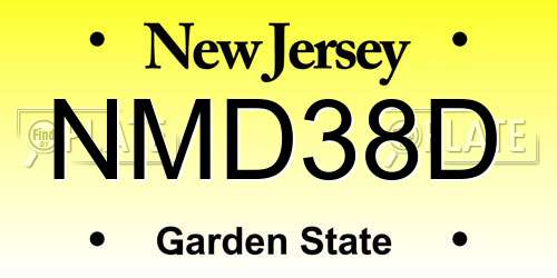 NMD38D New Jersey License Plate