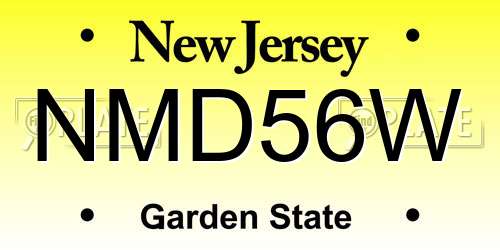 NMD56W New Jersey License Plate