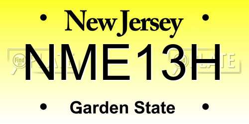 NME13H New Jersey License Plate