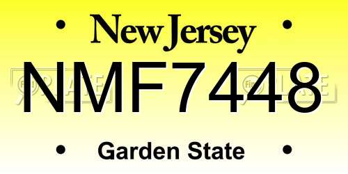 NMF7448 New Jersey License Plate