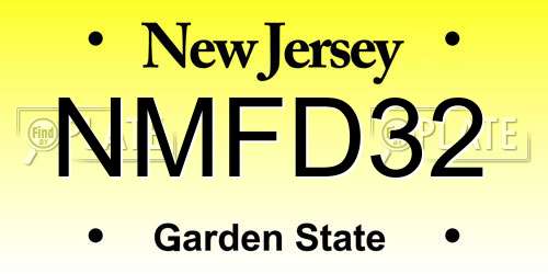 NMFD32 New Jersey License Plate