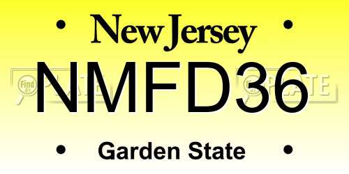 NMFD36 New Jersey License Plate