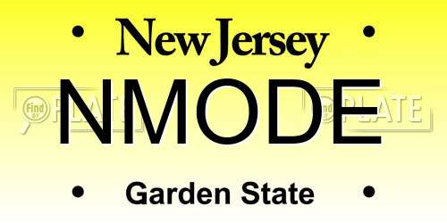 NMODE New Jersey License Plate