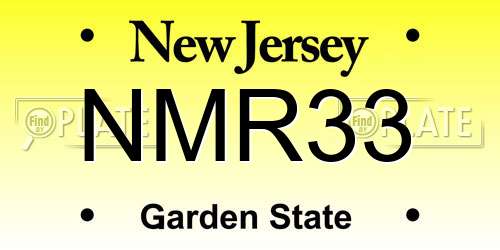 NMR33 New Jersey License Plate
