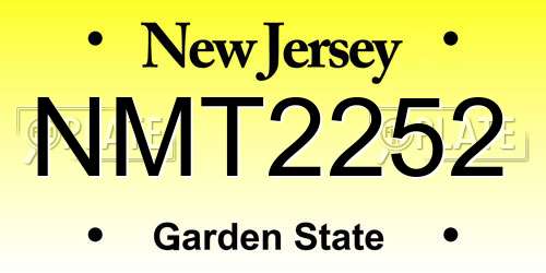 NMT2252 New Jersey License Plate