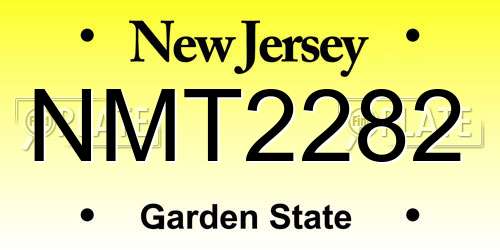 NMT2282 New Jersey License Plate