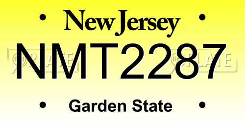 NMT2287 New Jersey License Plate