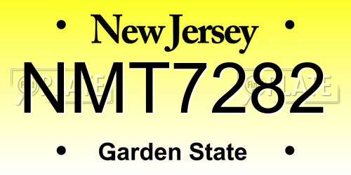 NMT7282 New Jersey License Plate