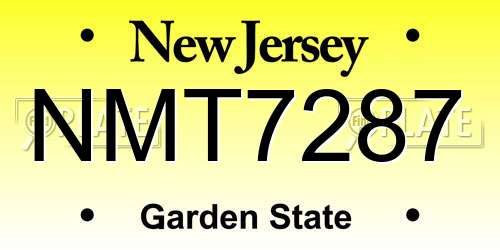 NMT7287 New Jersey License Plate