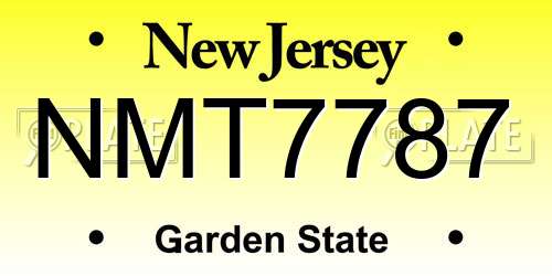 NMT7787 New Jersey License Plate