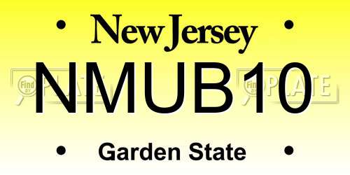 NMUB10 New Jersey License Plate