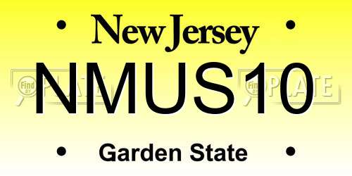 NMUS10 New Jersey License Plate